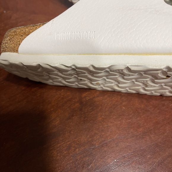 Birkenstock X  J. Crew Arizona White Leather Sandals 37 L 6 M 4 Slip On Germany - Picture 10 of 10